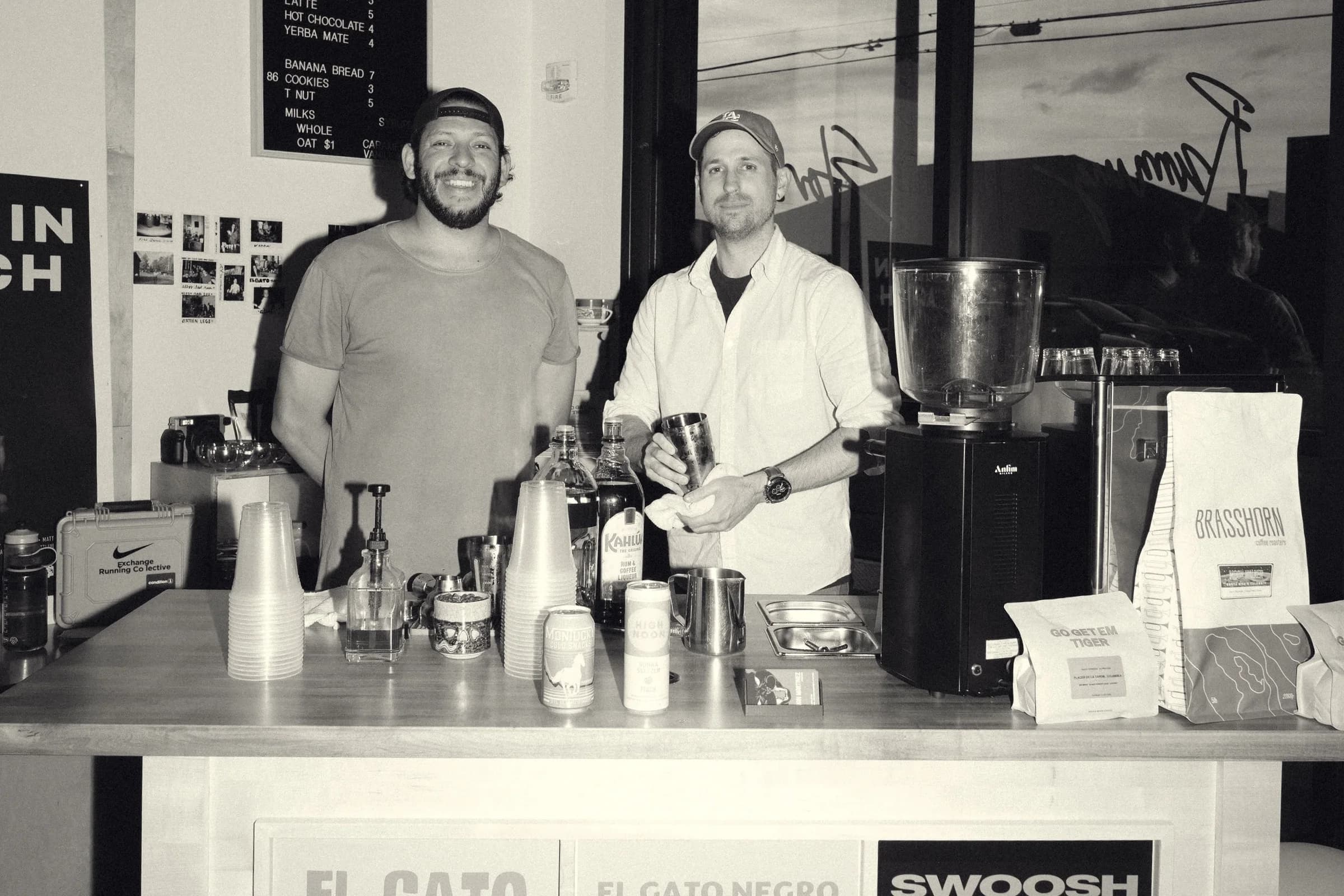 Phil Bartko and Juan Martinez working the Nike-branded El Gato Negro cart at The Exchange